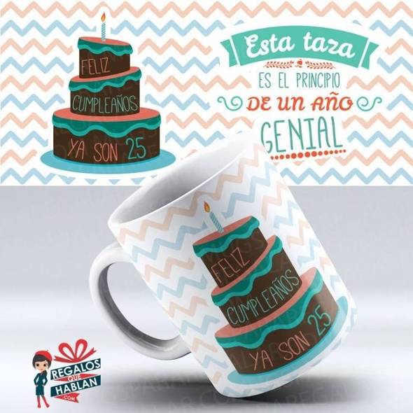 Mug Cumpleaños ( 11 ) Feliz 25 Años