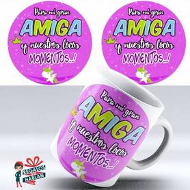 Mug Amistad ( 38 ) Círculo Fucsia
